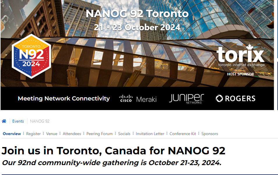 <p>NANOG 92</p>
