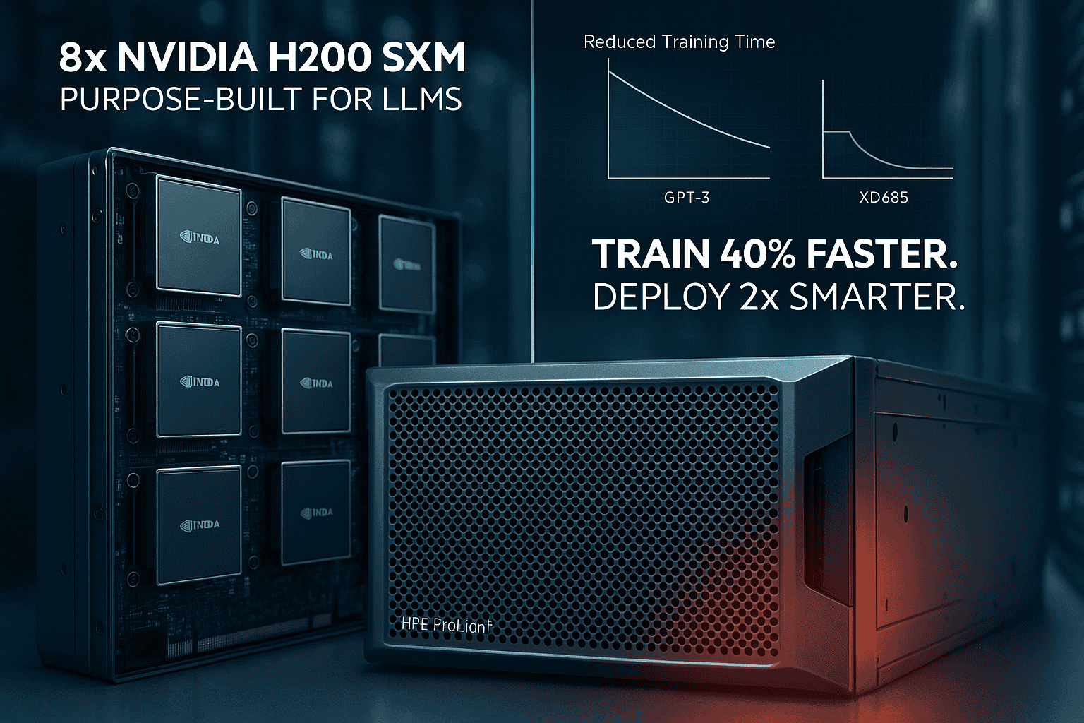 HPE ProLiant XD685 vs NVIDIA HGX H100 8-GPU System 