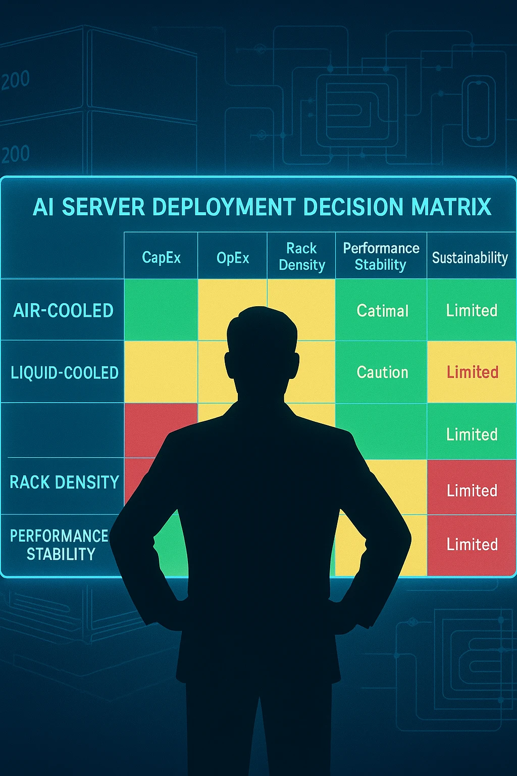 AI server cooling strategy decision matrix for H200 deployment