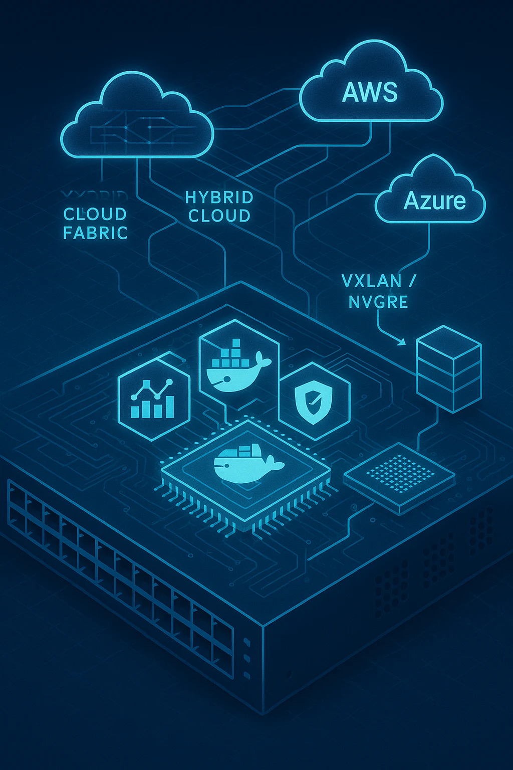 SN2010 switch running Docker containers with ASIC offloading VXLAN traffic