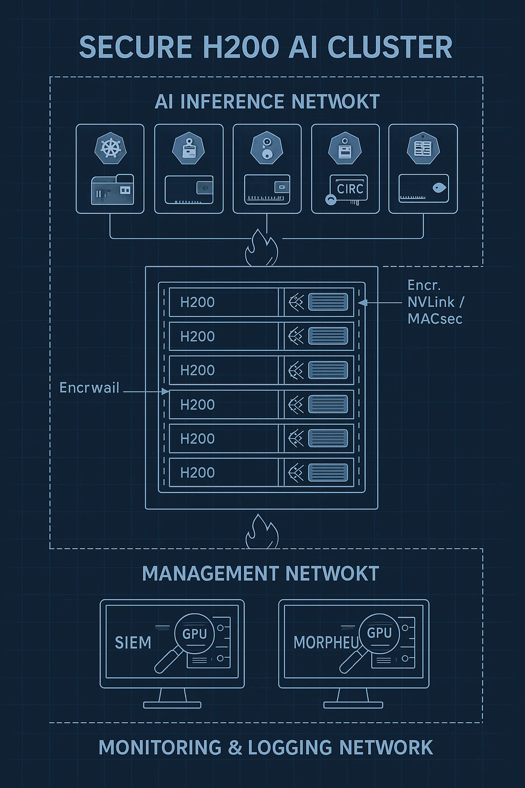 Zero-trust architecture for NVIDIA H200 AI cluster deployment