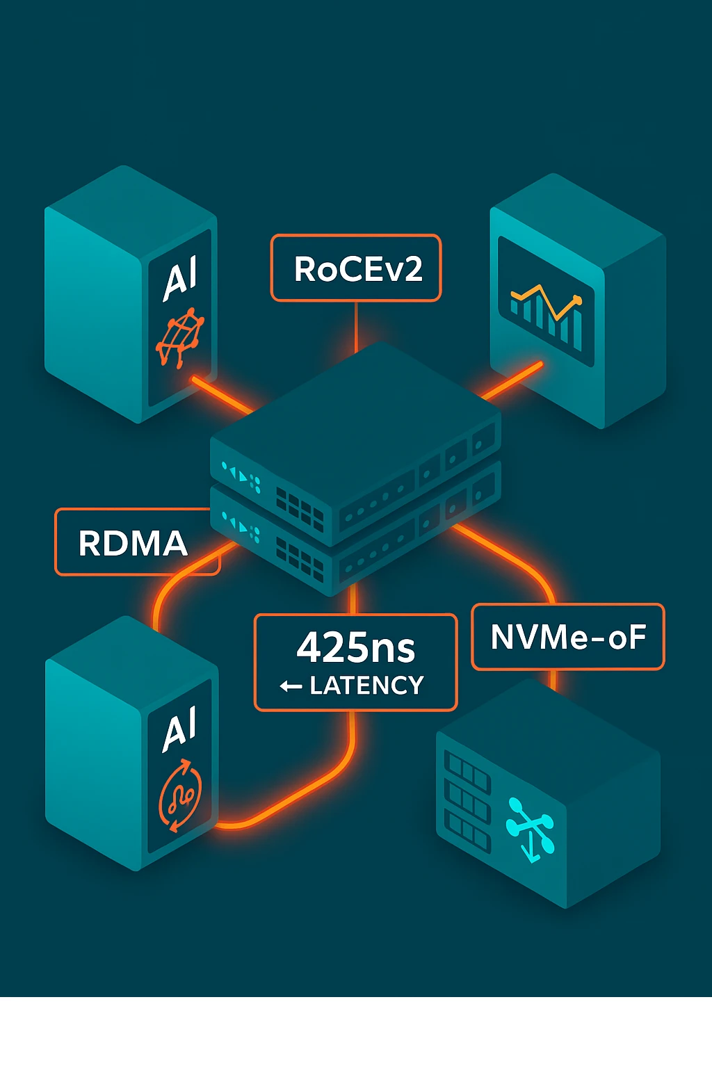 AI and storage workloads using SN3420 switch with RoCE and GPUDirect for low-latency data paths