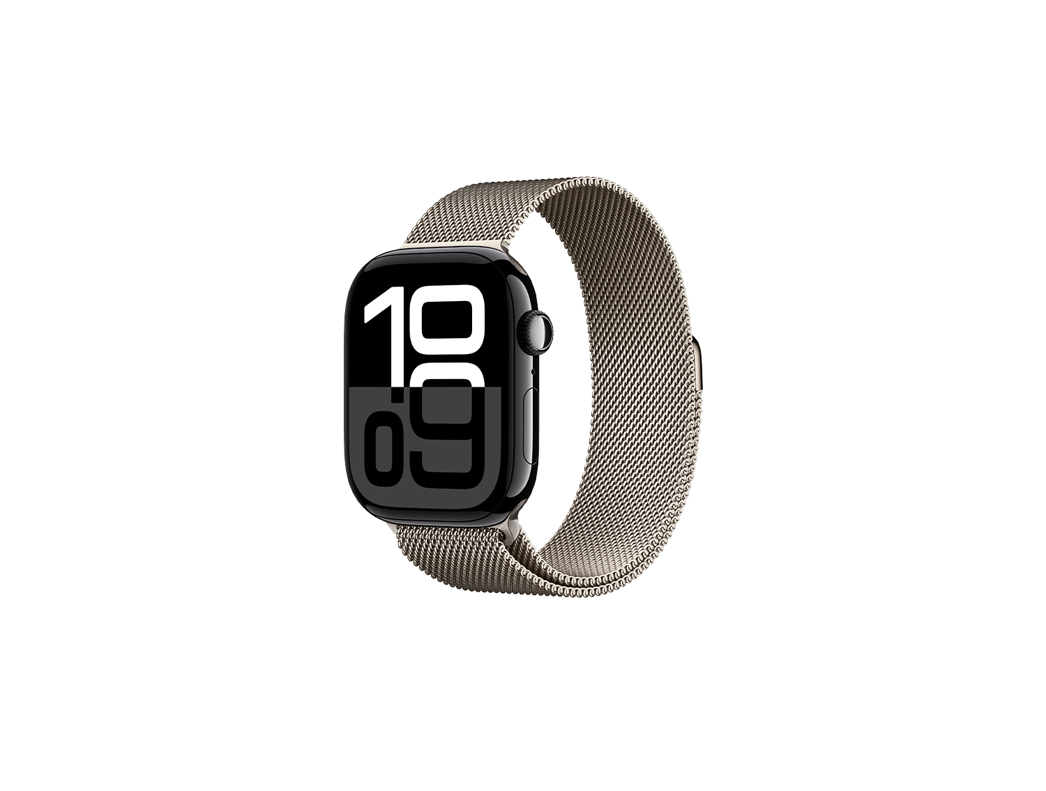 Apple Watch Series 10 42 mm, SS, Natural Milanese loop, Aluminium Case– 64GB, Jet Black