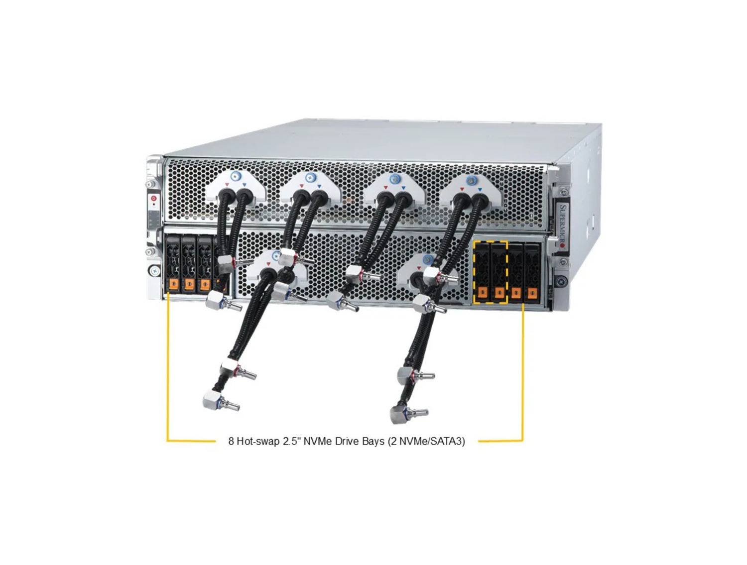 Supermicro AS -4125GS-TNHR2-LCC GPU A+ Server DP AMD 4U Liquid-Cooled System with NVIDIA HGX H100/H200 8-GPU