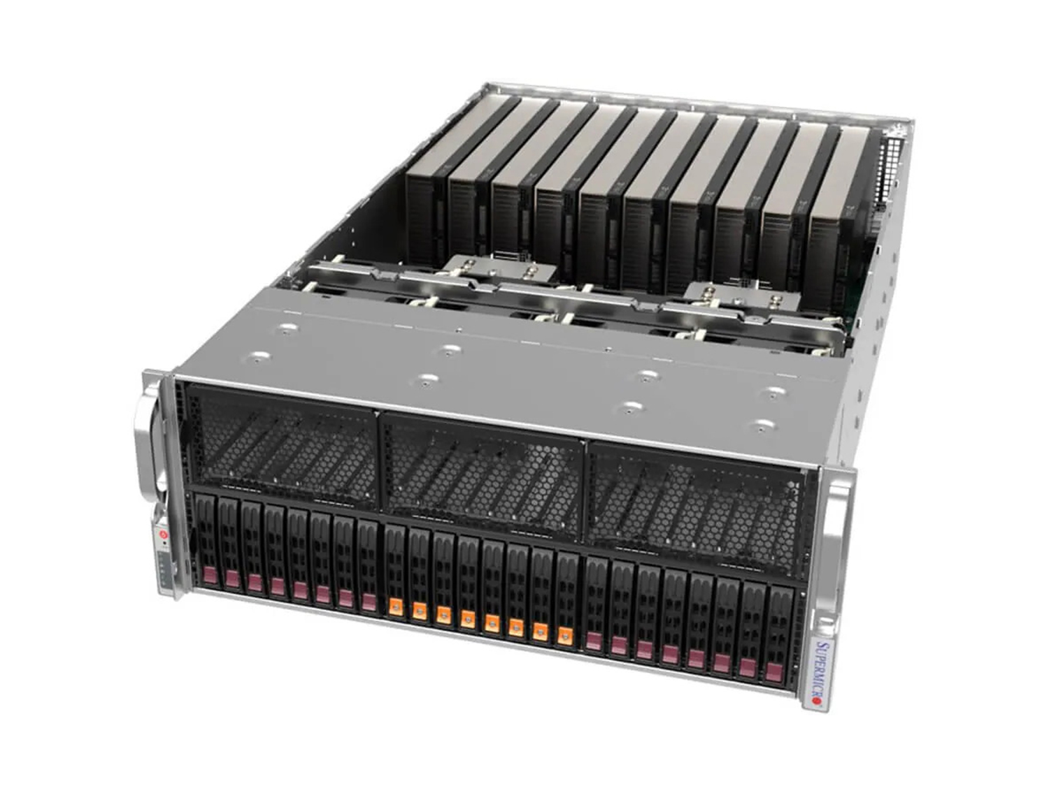 Supermicro AS -4125GS-TNRT2 DP AMD 4U Dual-Root PCIe GPU System with up to 10 PCIe GPUs