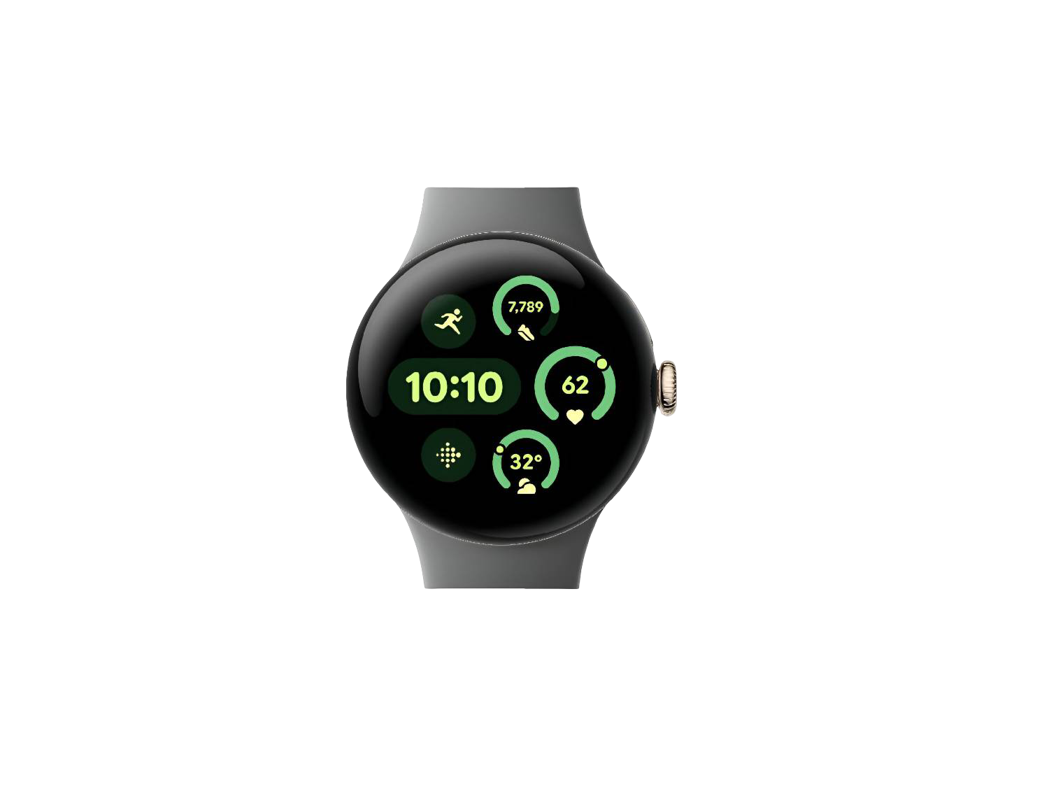 Google Pixel Watch 3 41mm – Champagne Gold Aluminum Case with Hazel Active Band