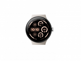 Google Pixel Watch 3 45 mm – Polished Silver Aluminum Case with Porcelain Active Band