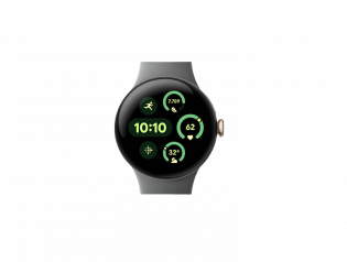 Google Pixel Watch 3 41mm – Champagne Gold Aluminum Case with Hazel Active Band