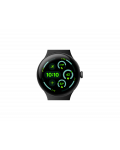 Google Pixel Watch 3 45 mm – Matte Black Aluminum Case with Obsidian Active Band