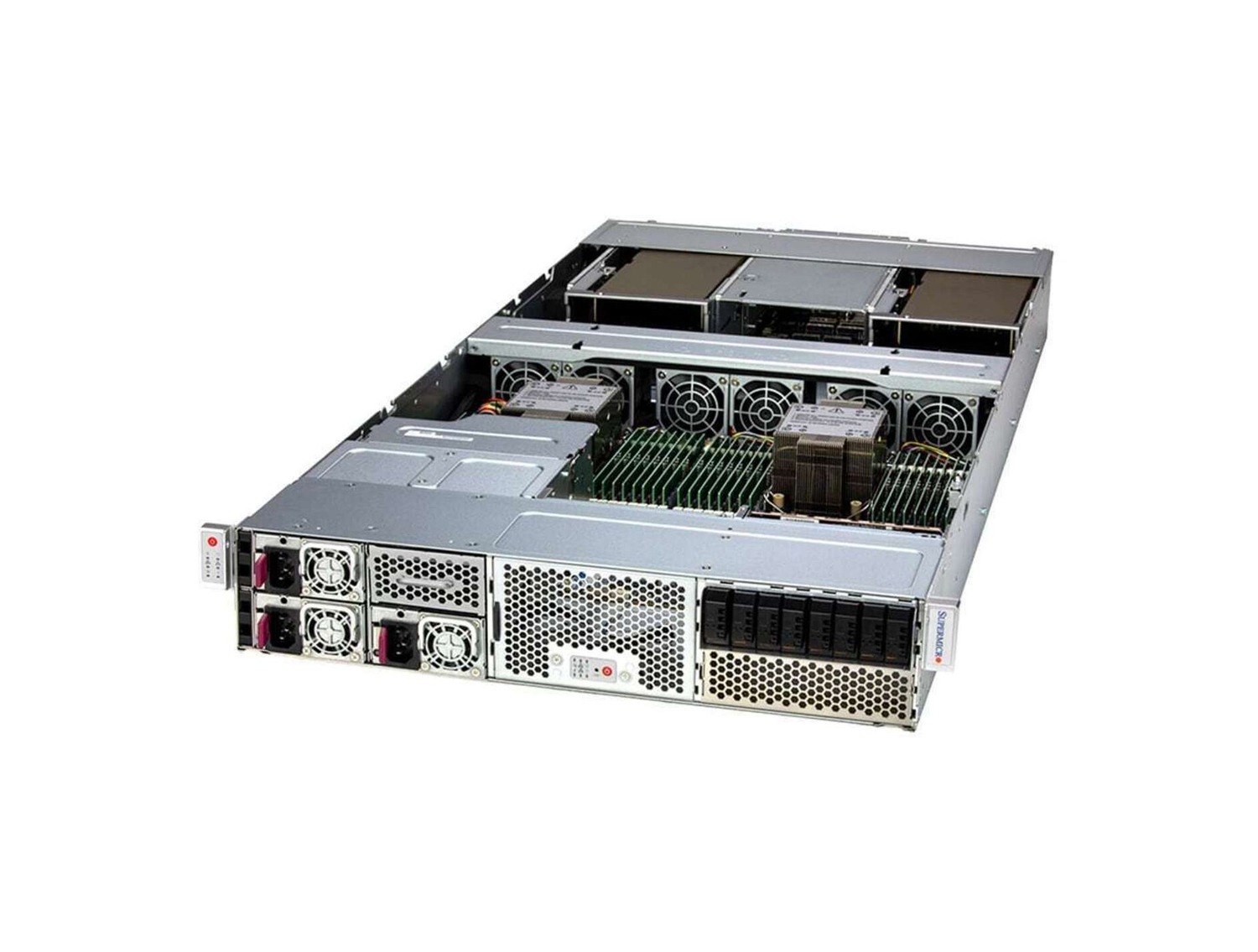 Supermicro SYS-221GE-NR GPU SuperServer DP Intel 2U PCIe GPU System with up to 4 NVIDIA H100, H100 NVL, or L40S