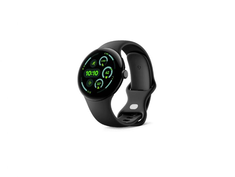 Google Pixel Watch 3 45 mm – Matte Black Aluminum Case with Obsidian Active Band