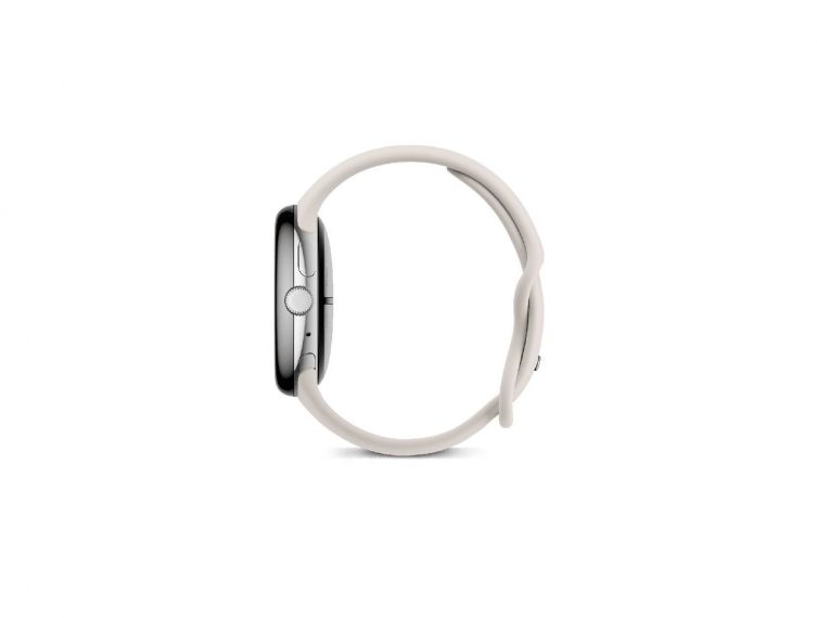 Google Pixel Watch 3 45 mm – Polished Silver Aluminum Case with Porcelain Active Band
