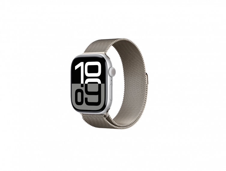 Apple Watch Series 10, 46 mm, SS, Natural Milanese loop - S/M, Aluminum case Silver