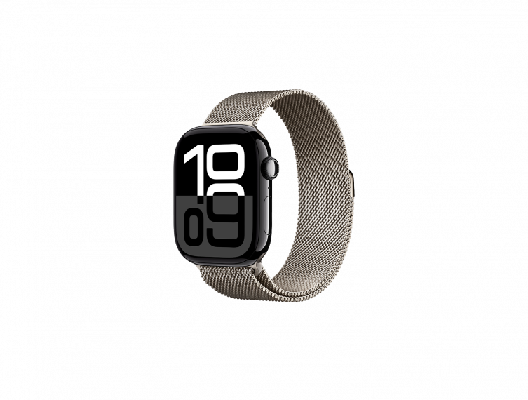 Apple Watch Series 10 46 mm, SS, Natural Milanese loop, Aluminium Case – 64GB, Jet Black