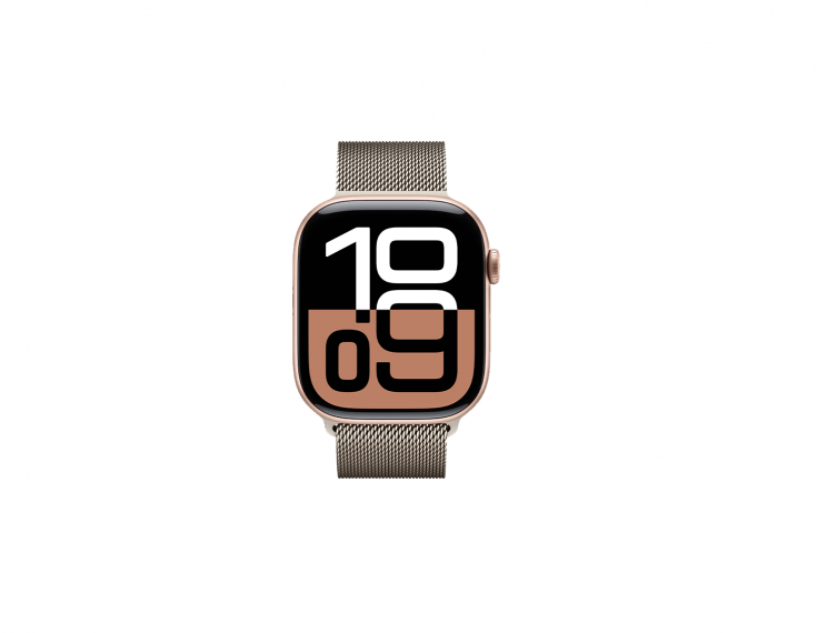 Apple Watch Series 10, 46 mm, SS, Natural Milanese loop - S/M, Aluminum Case Rose Gold