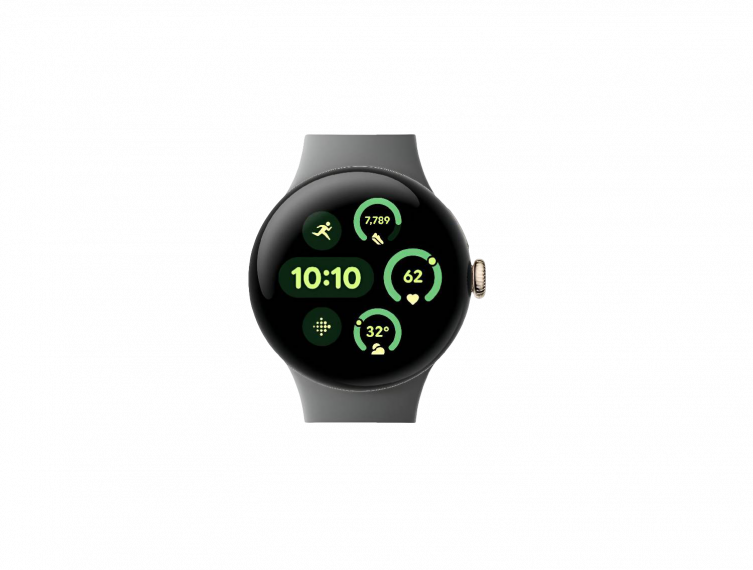 Google Pixel Watch 3 41mm – Champagne Gold Aluminum Case with Hazel Active Band