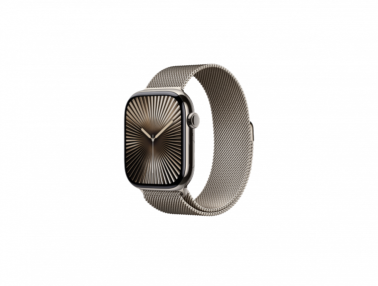Apple Watch Series 10, 46 mm, SS, Natural Milanese loop - S/M, Titanium case Natural