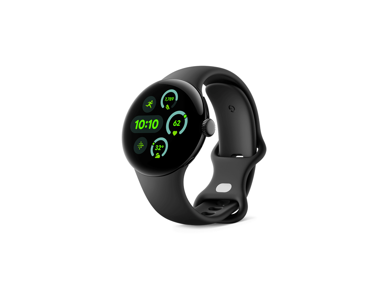 Google Pixel Watch 3 41mm – Matte Black Aluminum Case with Obsidian Active Band