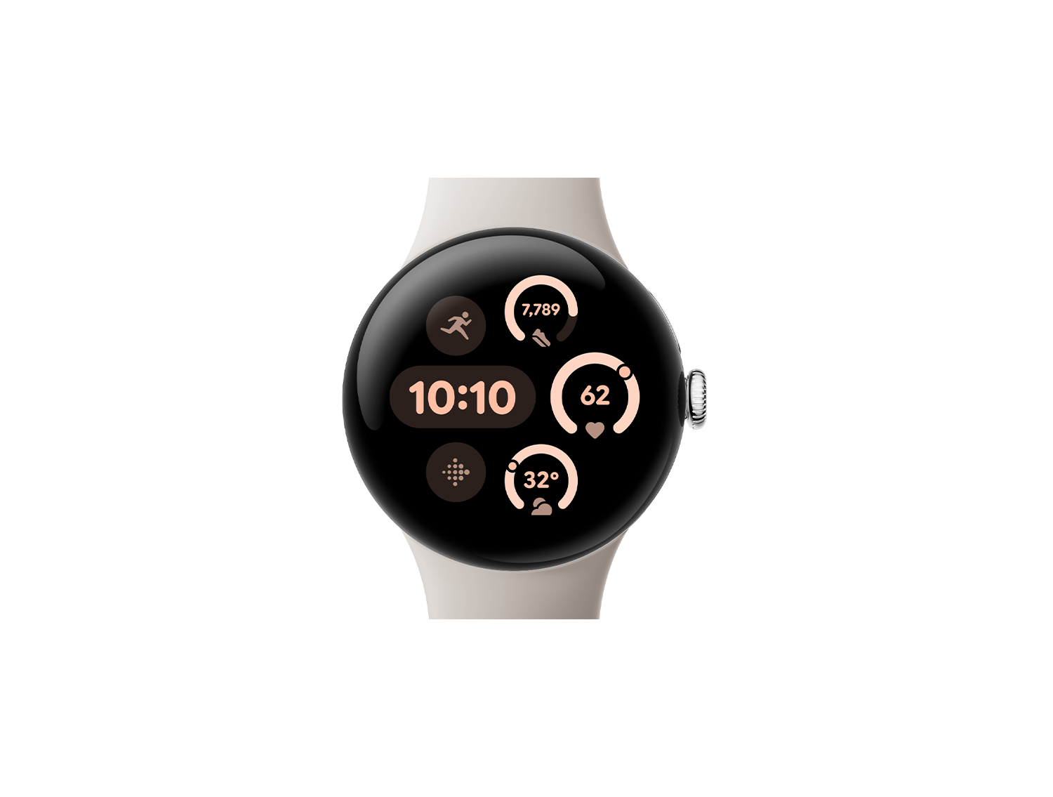 Google Pixel Watch 3 41mm – Polished Silver Aluminium Case with Porcelain Active Band