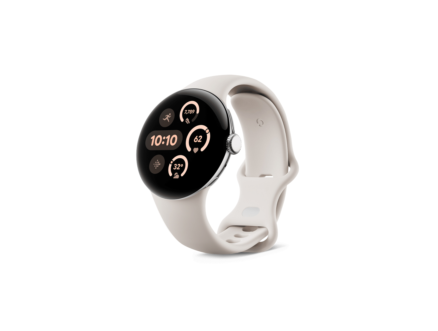 Google Pixel Watch 3 41mm – Polished Silver Aluminium Case with Porcelain Active Band