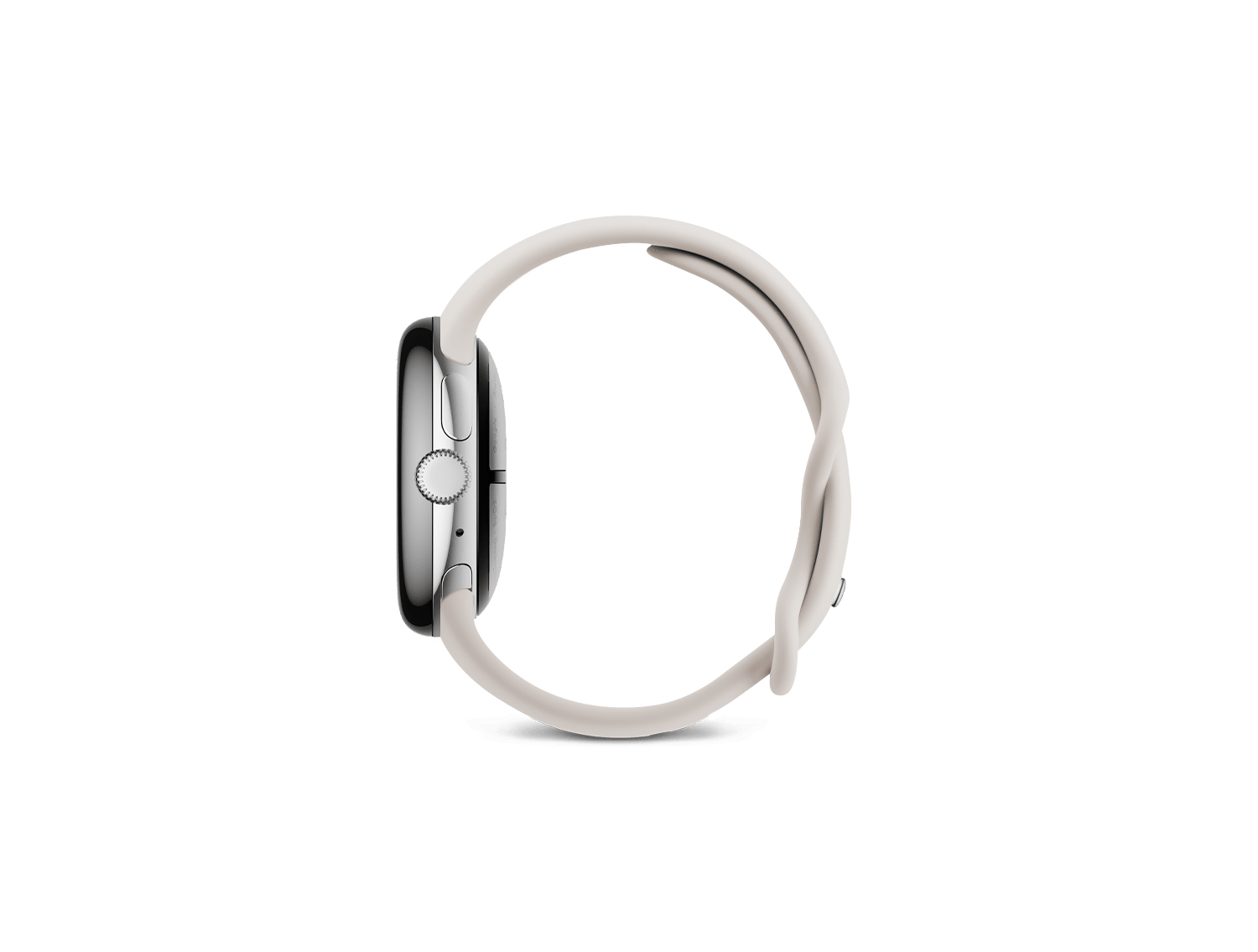 Google Pixel Watch 3 41mm – Polished Silver Aluminium Case with Porcelain Active Band