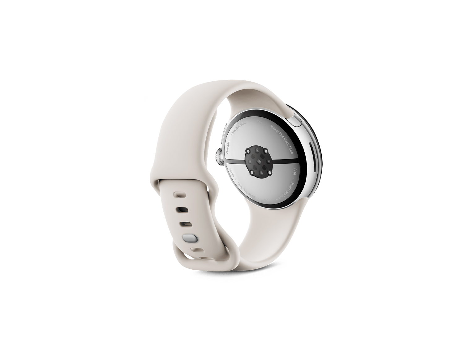 Google Pixel Watch 3 45 mm – Polished Silver Aluminum Case with Porcelain Active Band