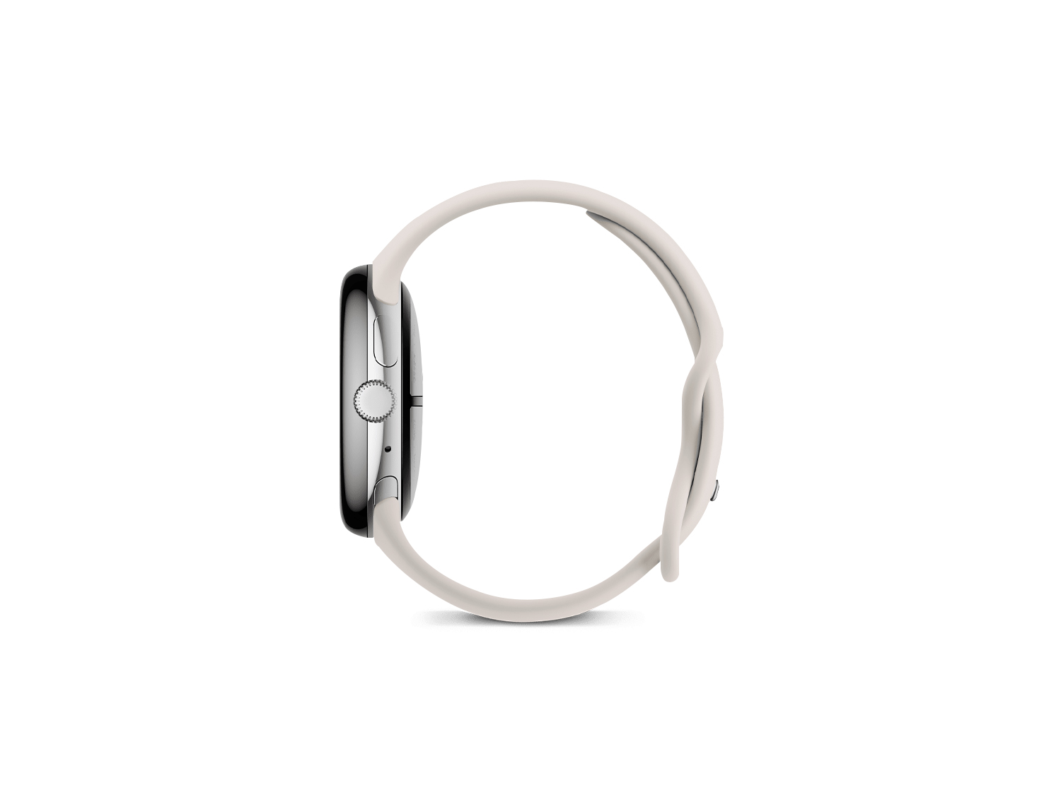 Google Pixel Watch 3 45 mm – Polished Silver Aluminum Case with Porcelain Active Band