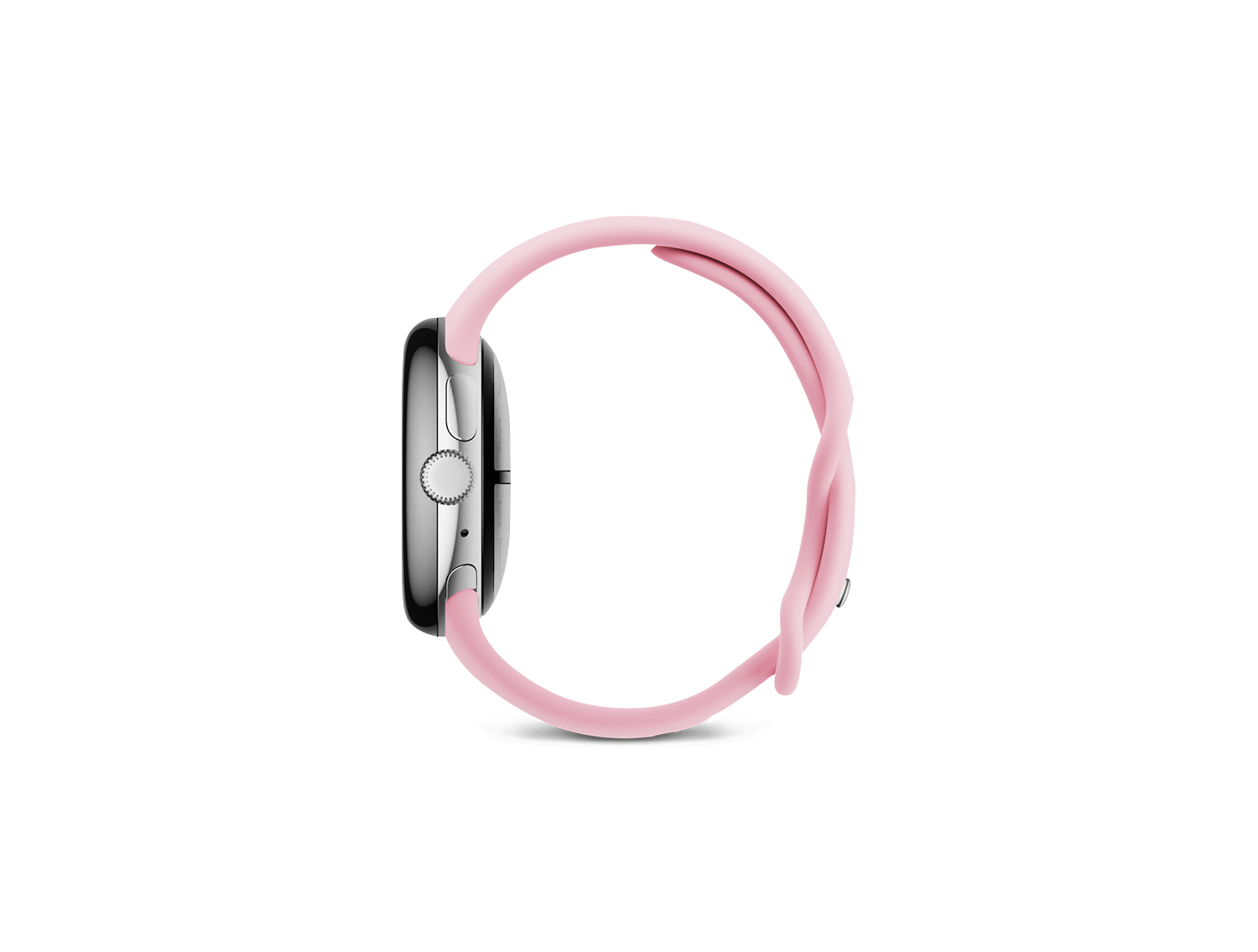 Google Pixel Watch 3 41mm – Polished Silver Aluminum Case with Rose Quartz Active Band