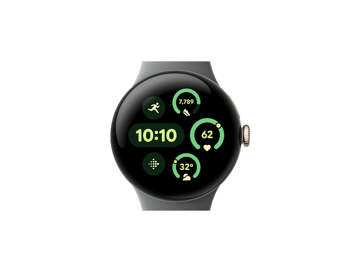 Google Pixel Watch 3 41mm – Champagne Gold Aluminum Case with Hazel Active Band