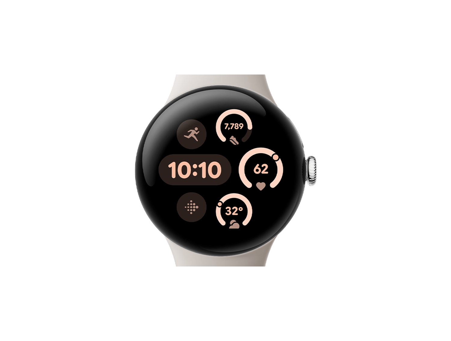 Google Pixel Watch 3 41mm – Polished Silver Aluminium Case with Porcelain Active Band
