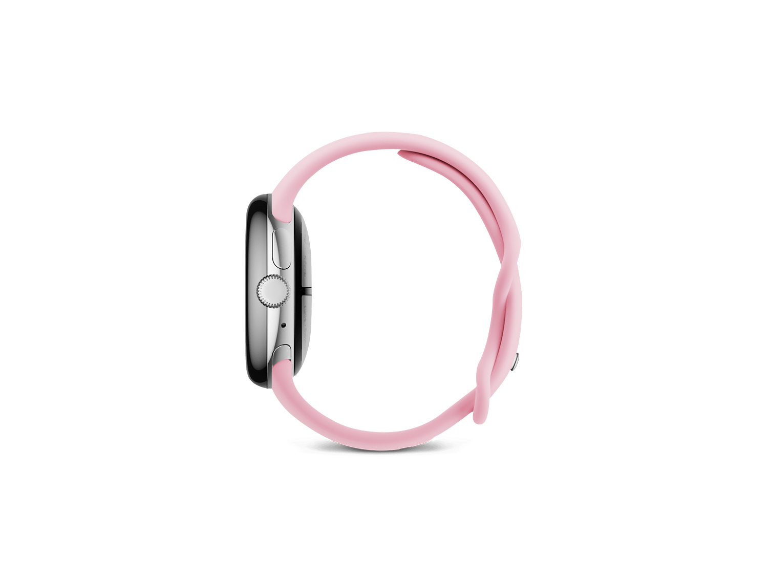 Google Pixel Watch 3 41mm – Polished Silver Aluminum Case with Rose Quartz Active Band