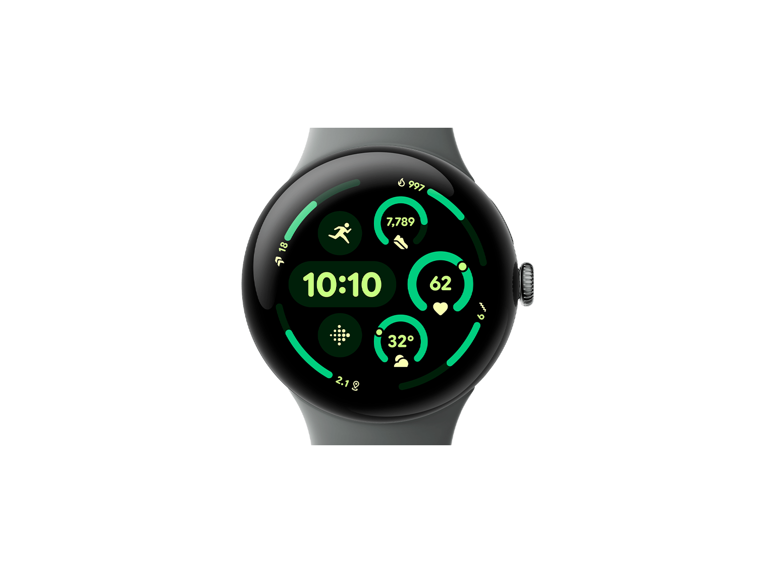 Google Pixel Watch 3 45 mm – Matte Hazel Aluminum Case with Hazel Active Band