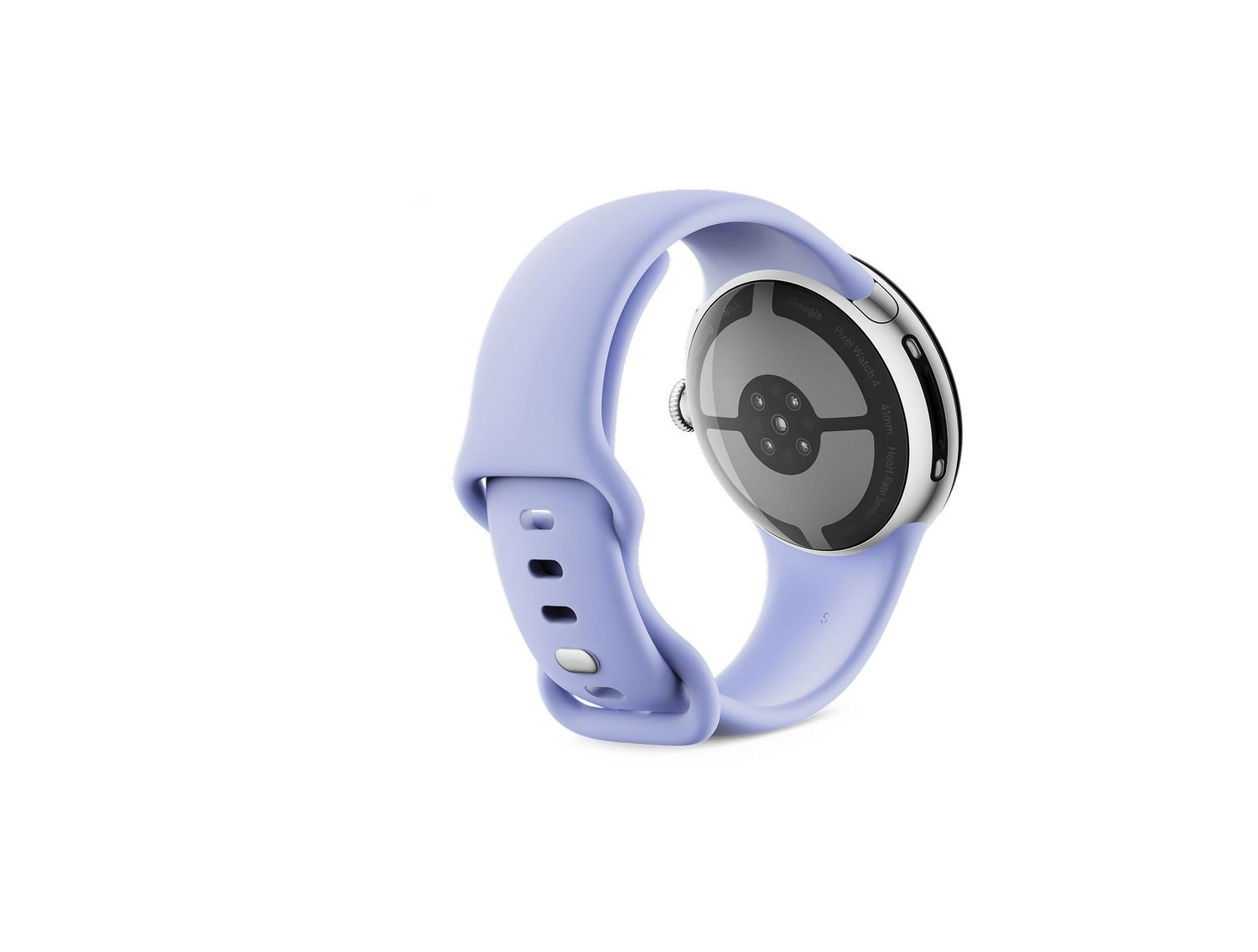 Google Pixel Watch 4, 41mm, Polished Silver Aluminum case / Iris Active Band