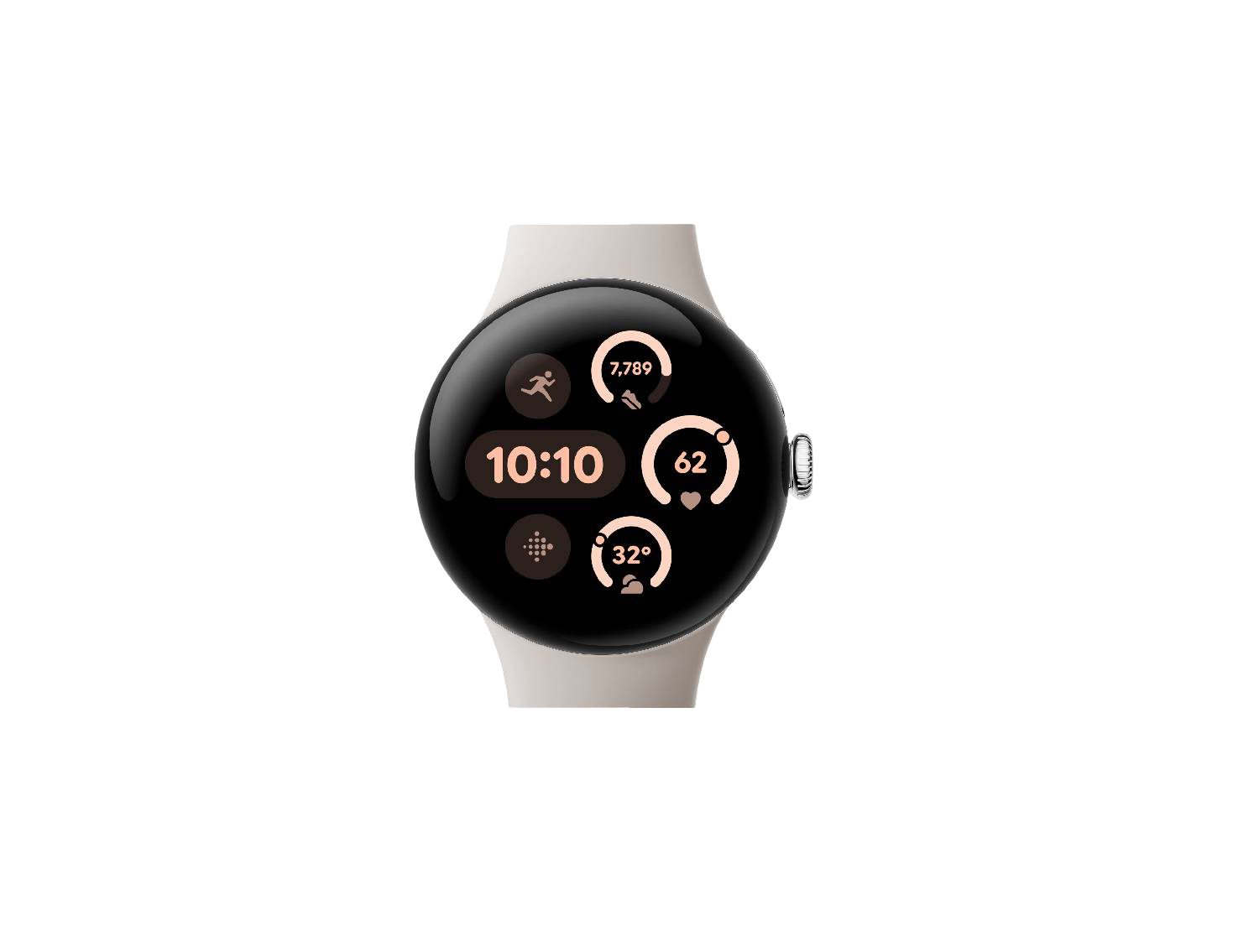 Google Pixel Watch 3 41mm – Polished Silver Aluminium Case with Porcelain Active Band