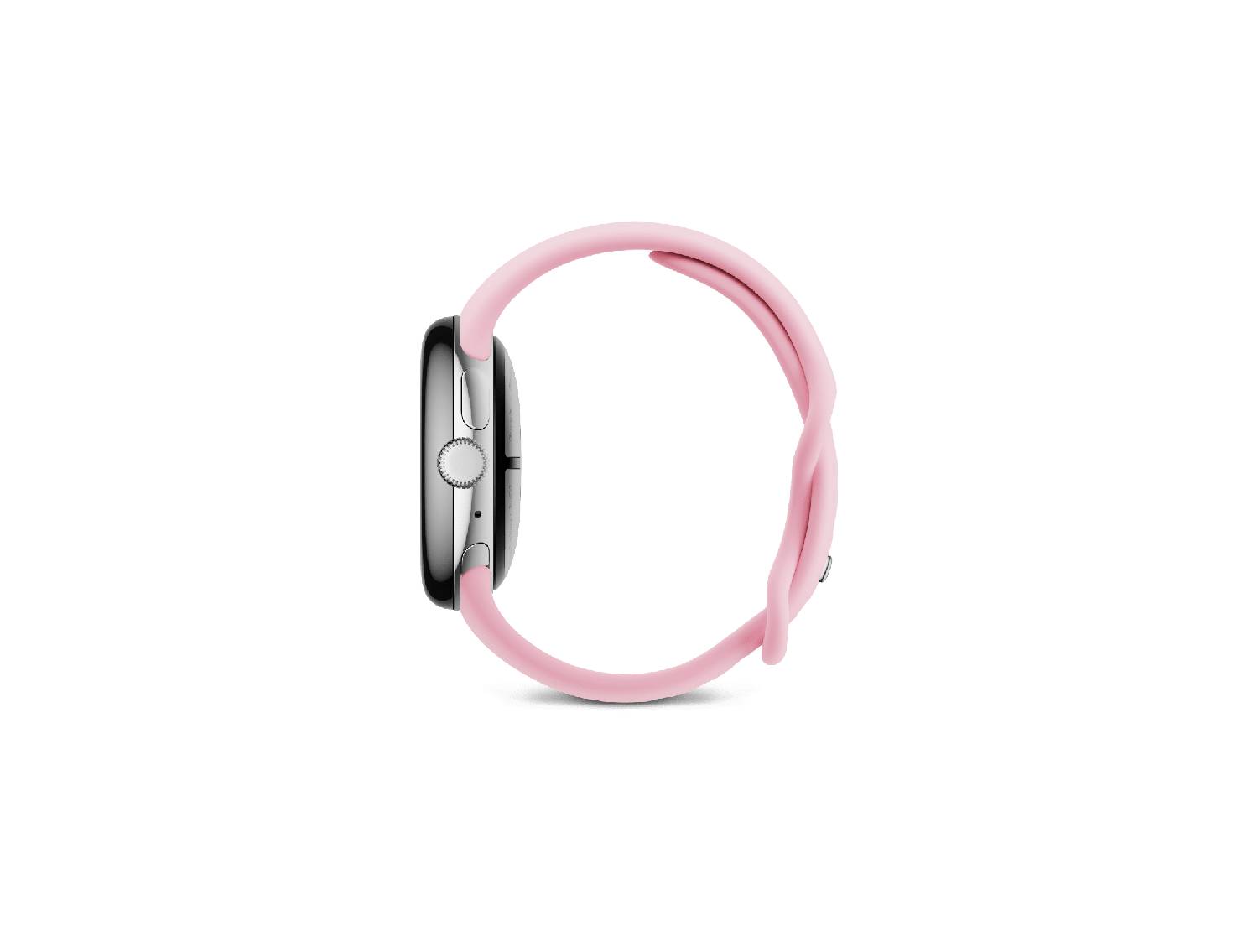 Google Pixel Watch 3 41mm – Polished Silver Aluminum Case with Rose Quartz Active Band