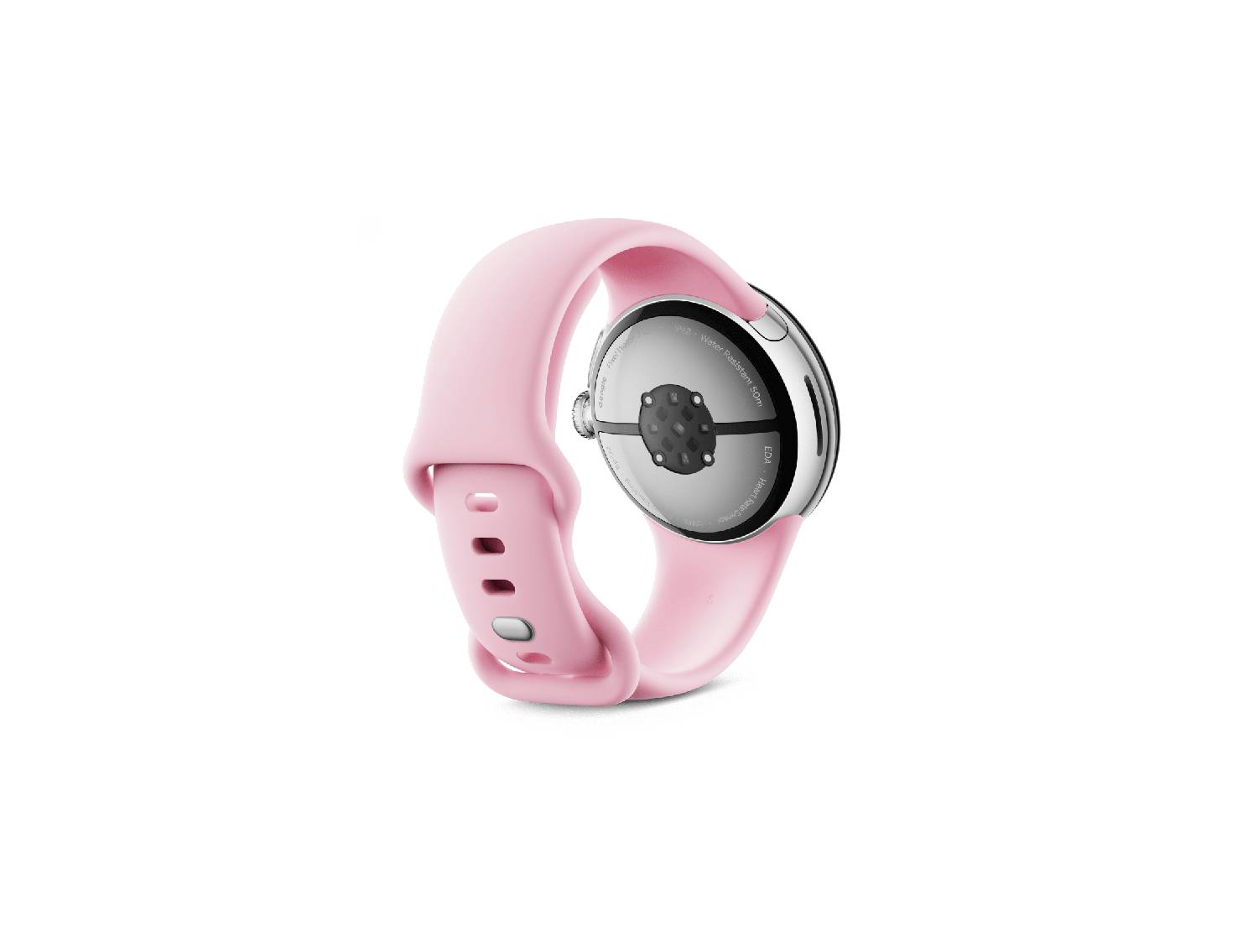 Google Pixel Watch 3 41mm – Polished Silver Aluminum Case with Rose Quartz Active Band