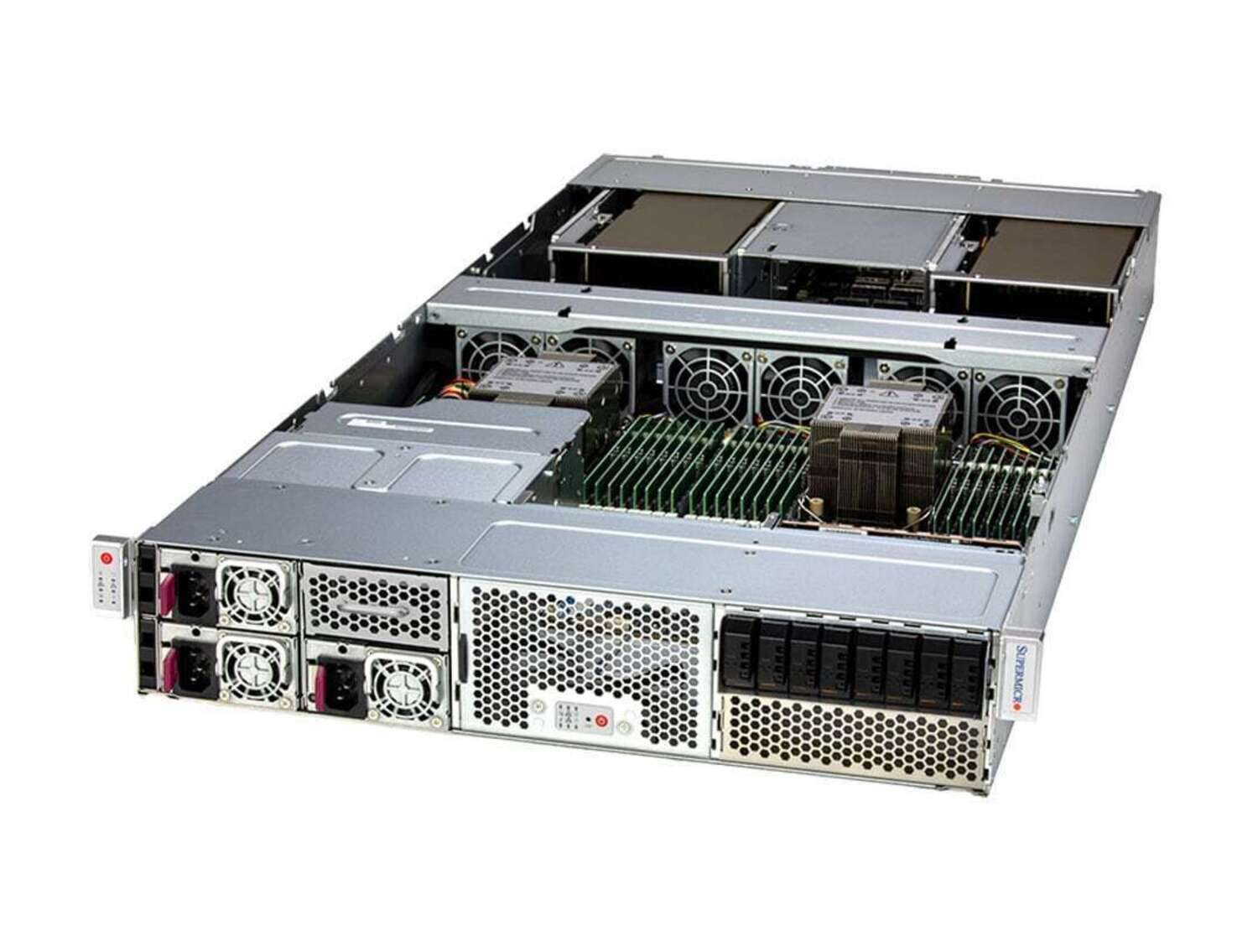 Supermicro SYS-221GE-NR GPU SuperServer DP Intel 2U PCIe GPU System with up to 4 NVIDIA H100, H100 NVL, or L40S