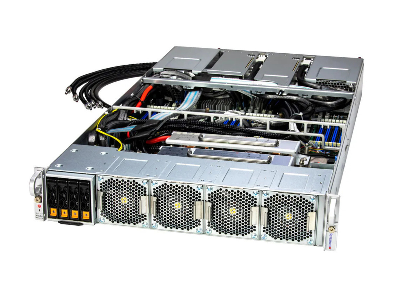 Supermicro SYS-221GE-TNHT-LCC GPU SuperServer DP Intel 2U liquid-cooled system with NVIDIA HGX™ H100 4-GPU or H200 4-GPU