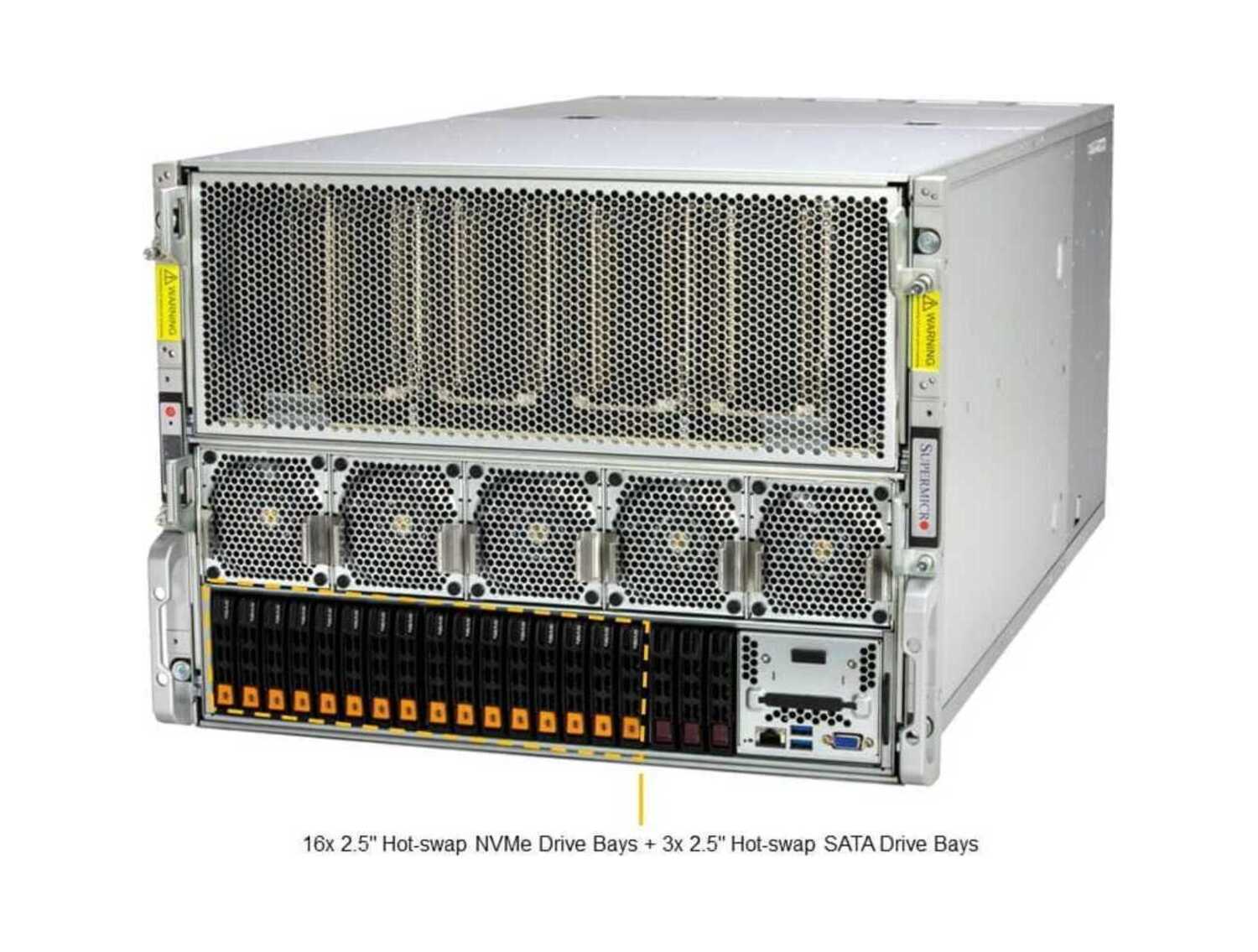 Supermicro SYS-821GE-TNHR GPU SuperServer DP Intel 8U System with NVIDIA HGX H100/H200 8-GPU and Rear I/O