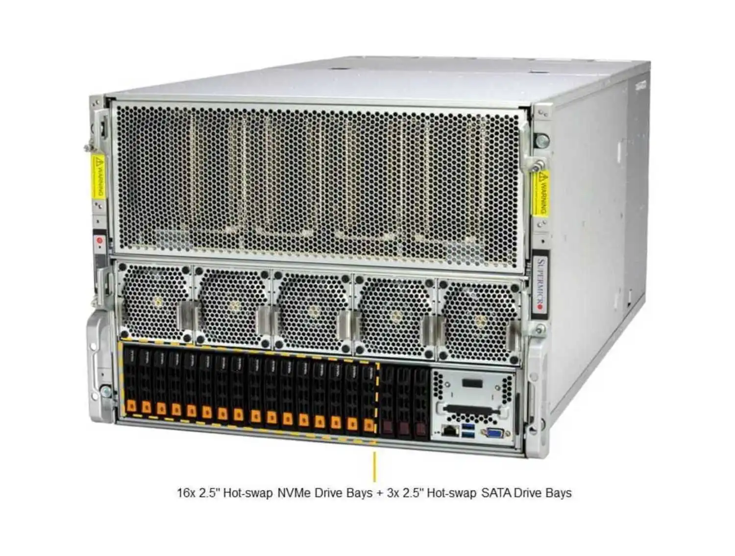 Supermicro SYS-821GE-TNHR GPU SuperServer DP Intel 8U System with NVIDIA HGX H100/H200 8-GPU and Rear I/O