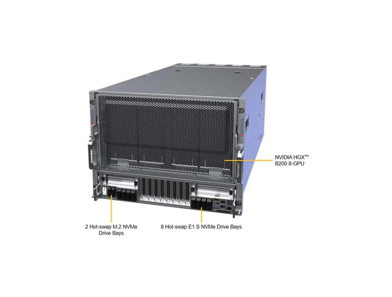 Supermicro SYS-822GS-NBRT GPU SuperServer DP Intel 8U System with NVIDIA HGX B200 8-GPU supporting 32 DIMMs