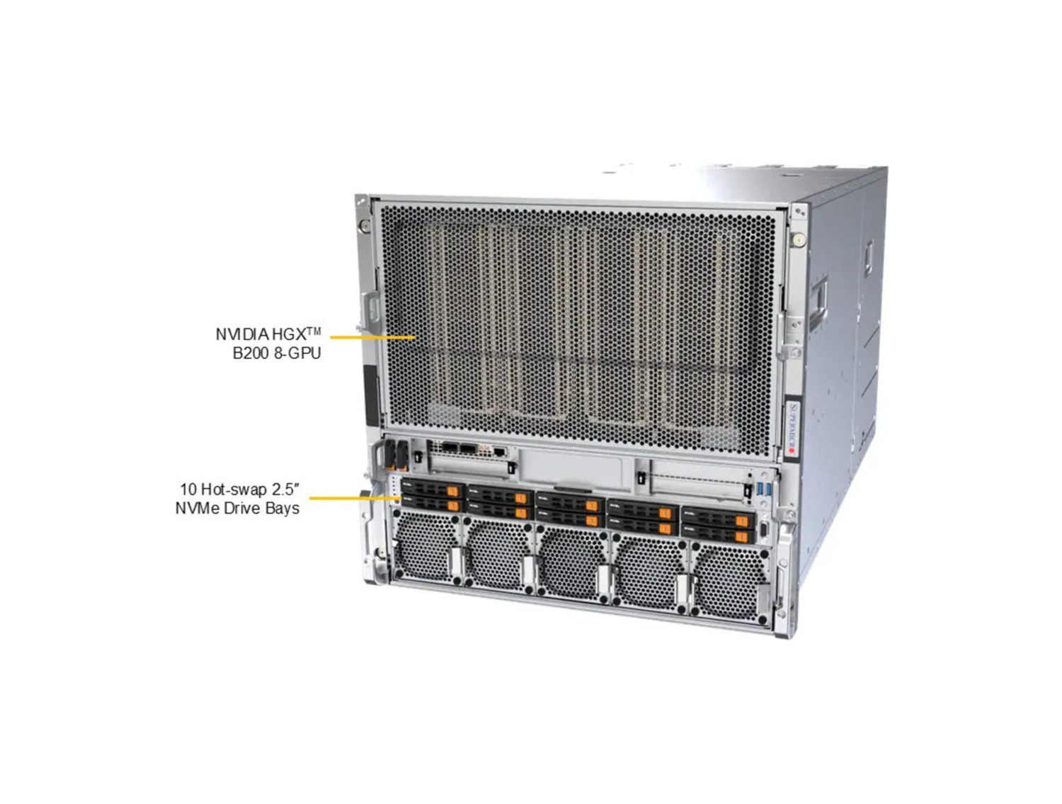 Supermicro SYS-A21GE-NBRT GPU A+ Server DP Intel 10U System with NVIDIA HGX B200 8-GPU