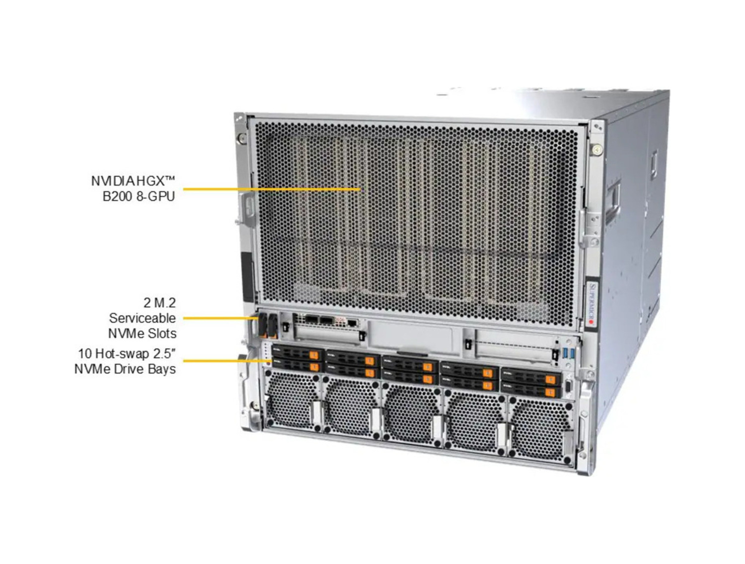 Supermicro SYS-A22GA-NBRT GPU SuperServer DP Intel 10U System with NVIDIA HGX B200 8-GPU