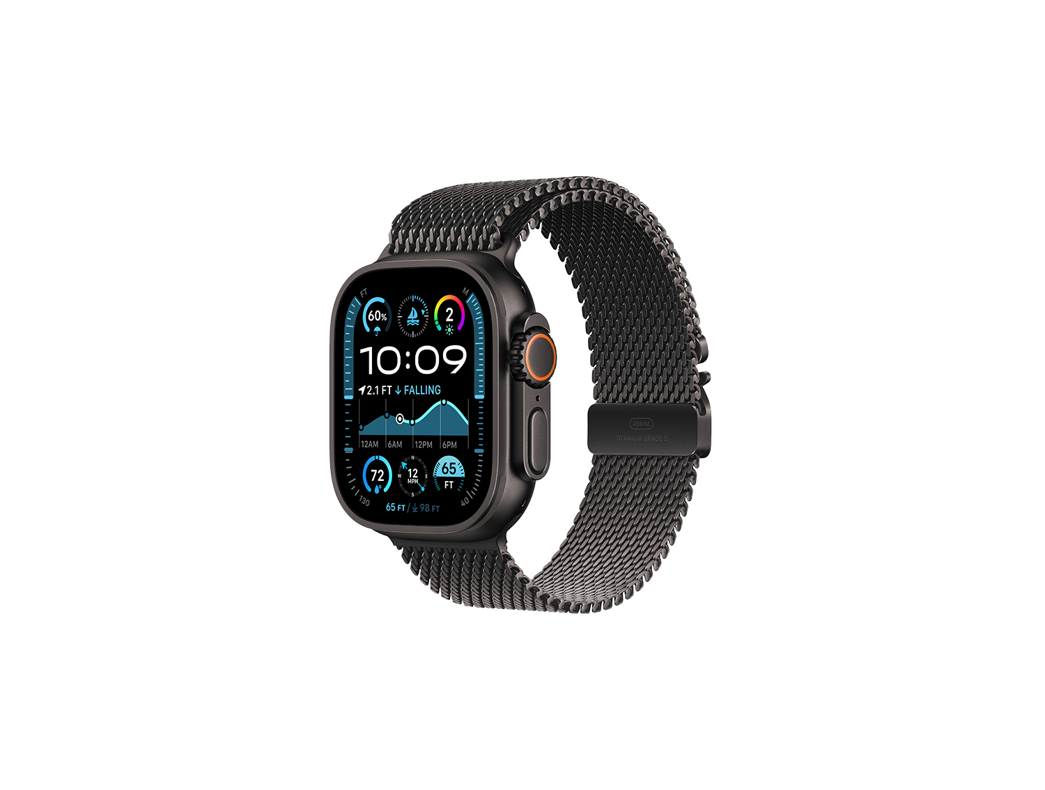 Apple Watch Ultra 2 49mm Black Titanium Milanese Loop - Medium