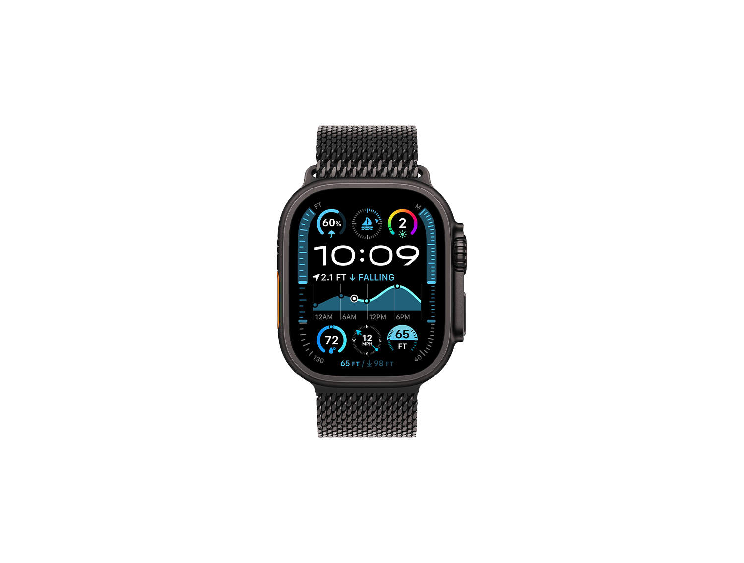 Apple Watch Ultra 2 49mm Black Titanium Milanese Loop - Medium