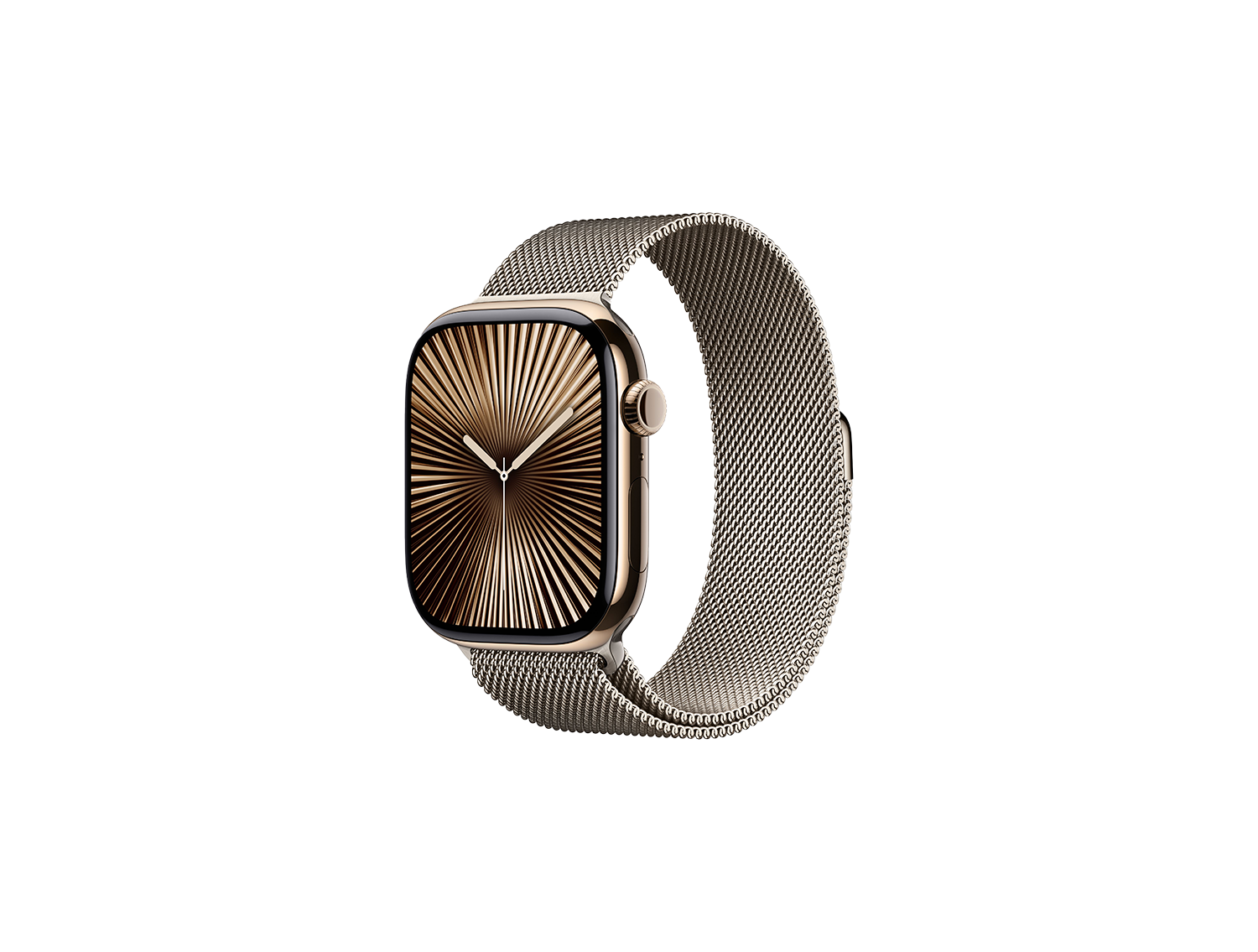 Apple Watch Series 10, 42 mm, SS, Natural Milanese loop - S/M, Titanium case Gold 