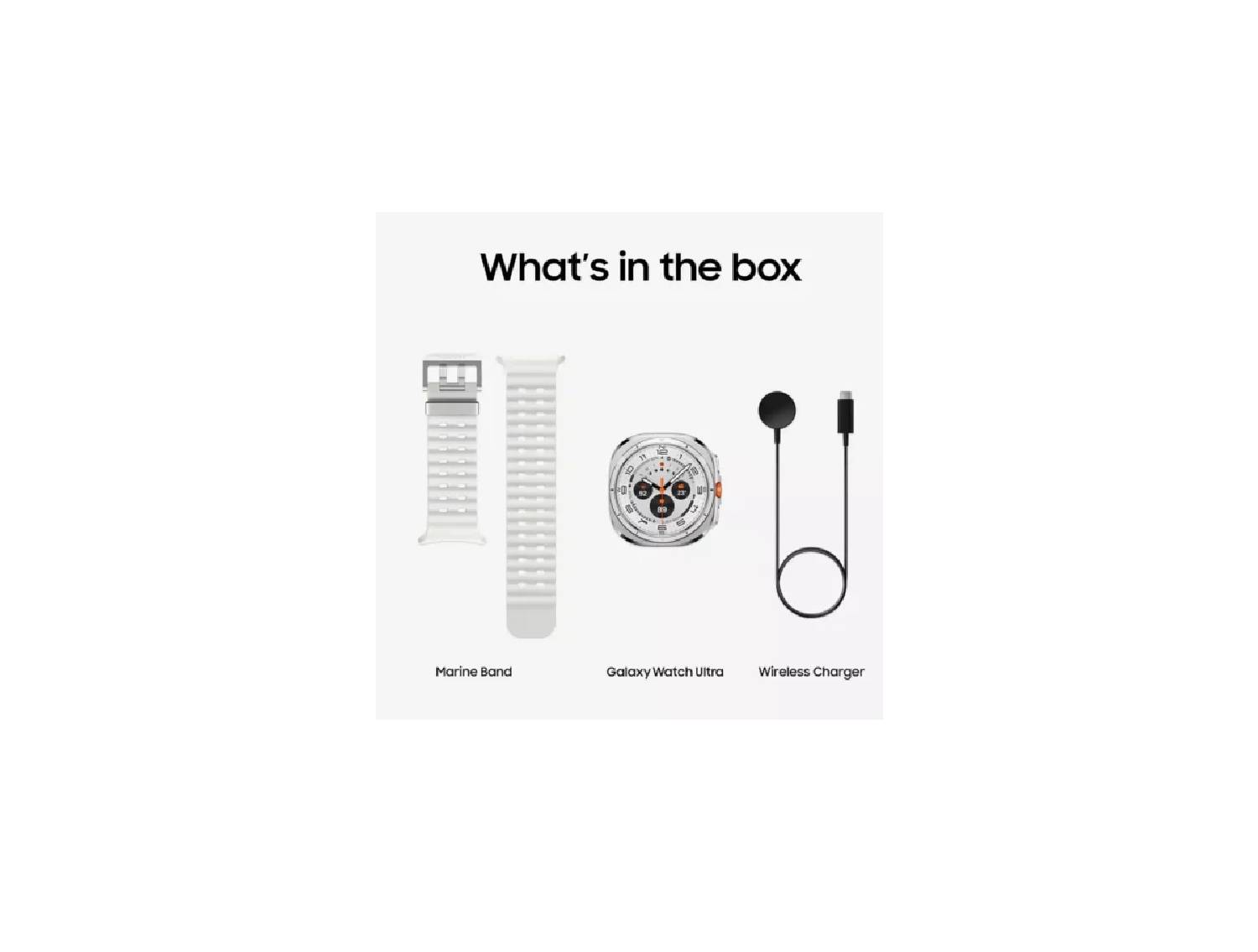 Samsung Galaxy Watch Ultra 47mm - Titanium White, Marine, White, Medium/Large, Bluetooth / Wifi + 4G LTE,  Wifi